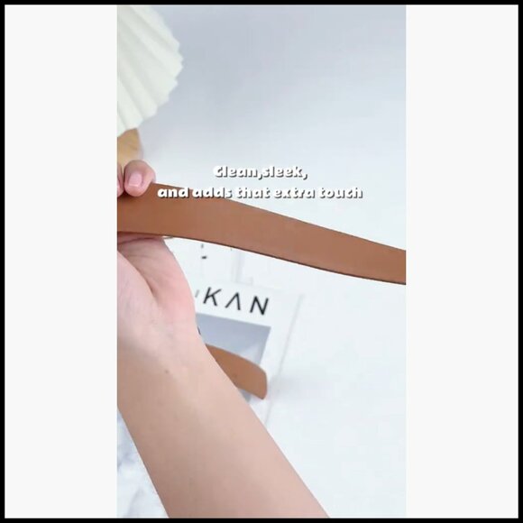 Faux Leather Fashion Belt with Gold Buckle for Jeans main image 5